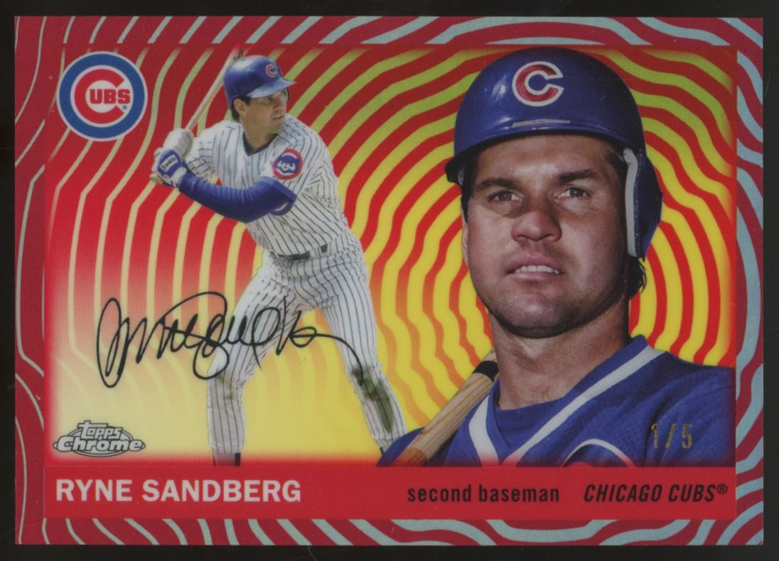 2025 Topps Chrome Platinum Anniversary Ryne Sandberg Red Vibrations Refractor /5