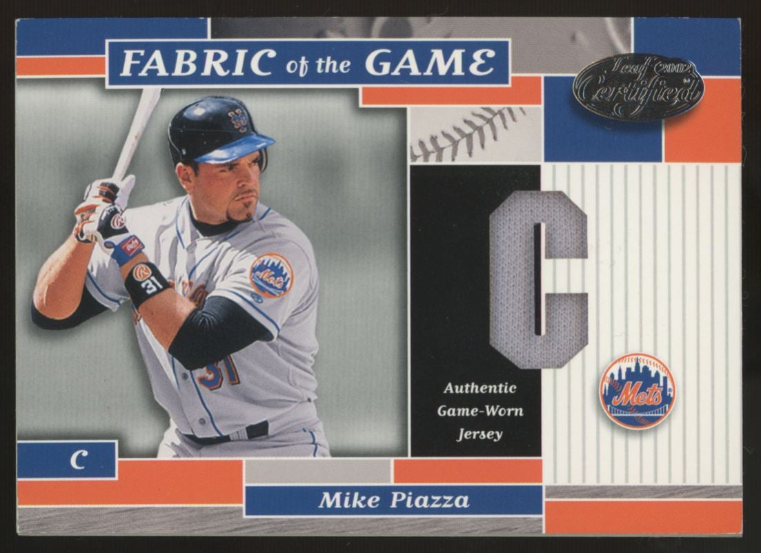 2002 Leaf Certified Mike Piazza Fabric Of The Game Position Patch /50 #FG125