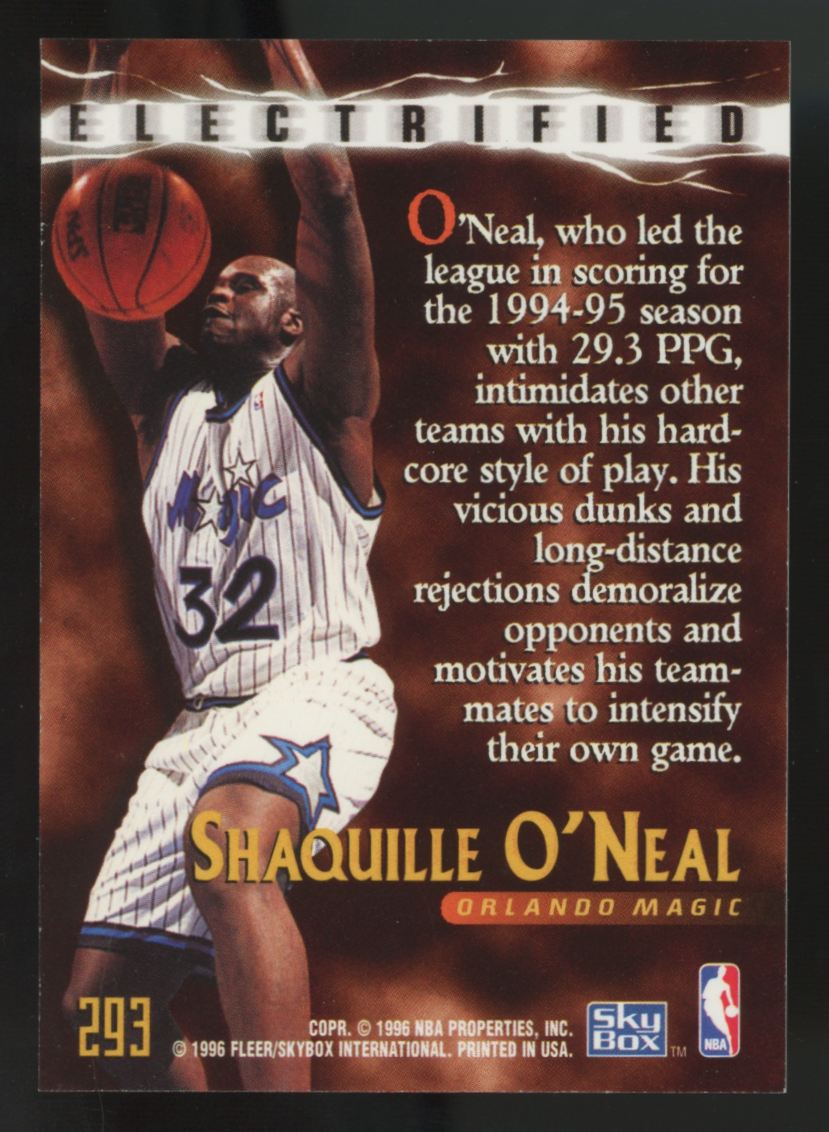 1995-96 Skybox Premium Shaquille O'Neal Electrified #293 NM