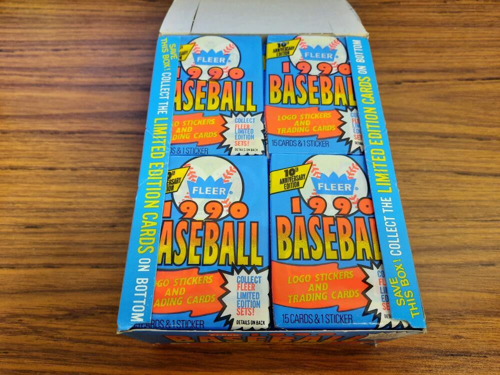 1990 Fleer Baseball Wax Box (36 Packs)