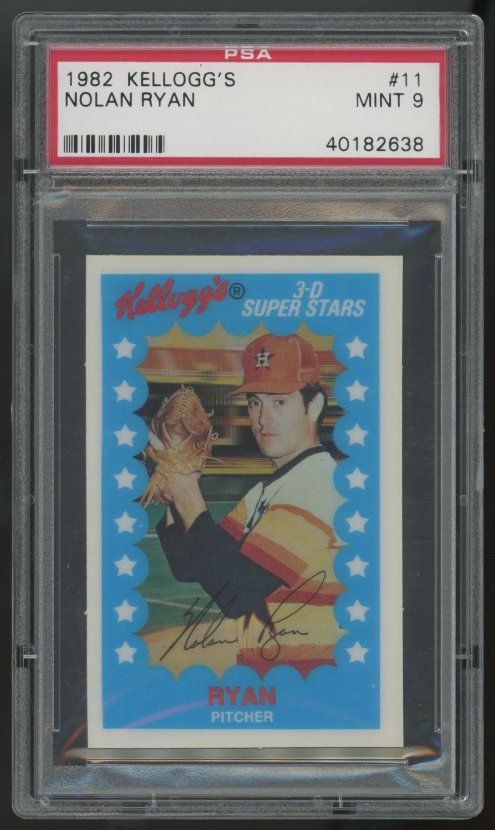 1982 Kellogg's Nolan Ryan 3-D Super Stars #11 PSA 9