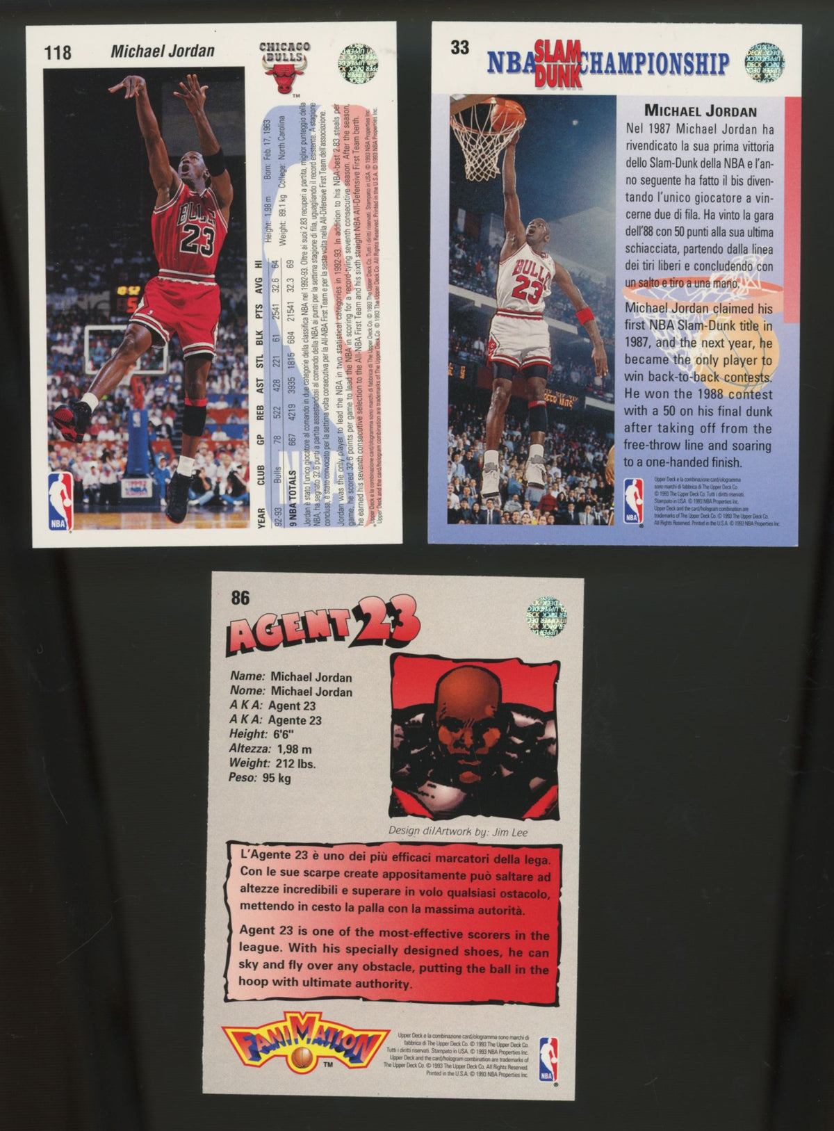 1992-93 Upper Deck Michael Jordan #118 #33 #86 (Lot Of 3)