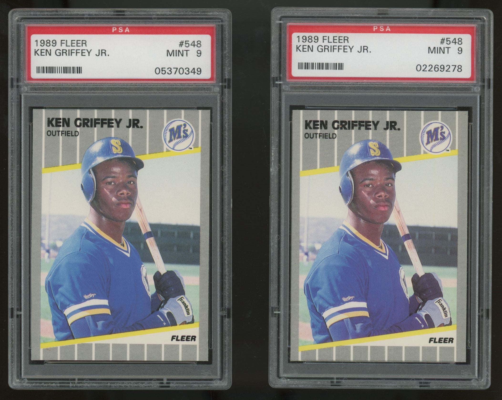 1989 Fleer Ken Griffey Jr. RC #548 PSA 9 Lot Of 10 "C"
