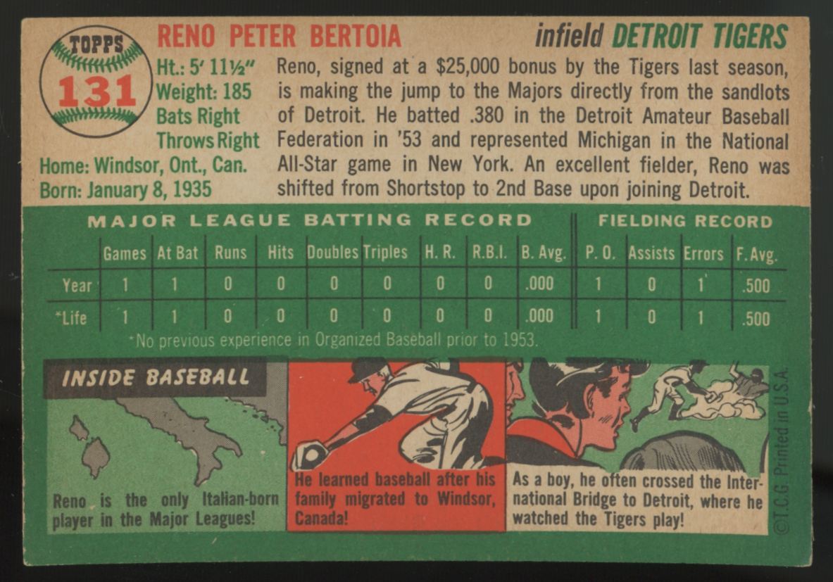 1954 Topps Reno Bertoia #131 EX/MT