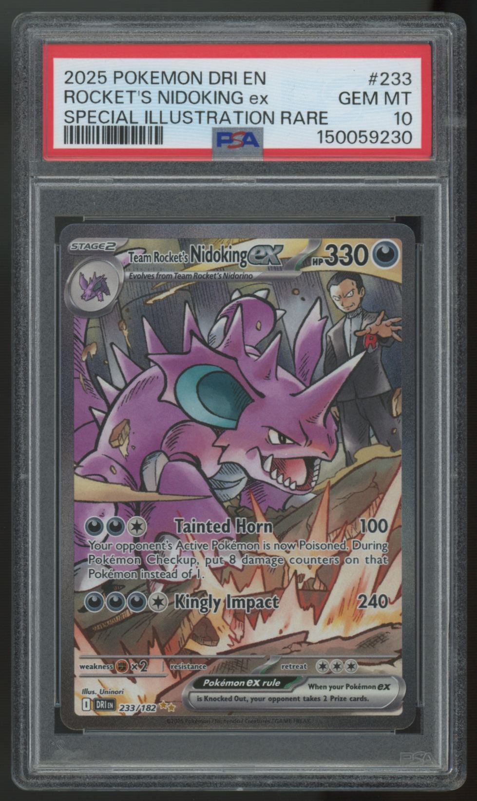 2025 Pokemon Team Rocket's Nidoking ex Destined Rivals SIR #233 PSA 10