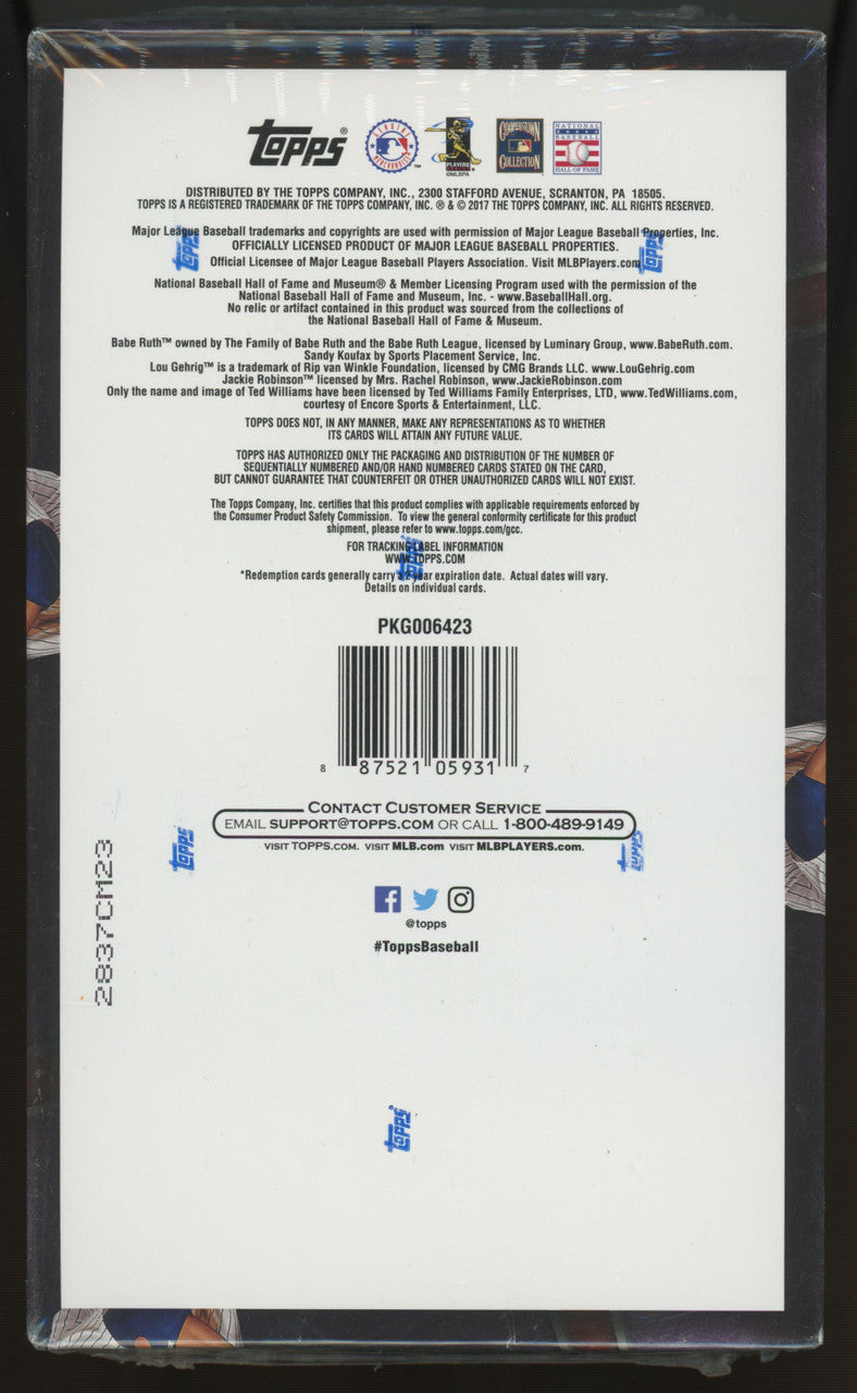 2017 Topps Baseball Update Series Hobby Box Factory Sealed