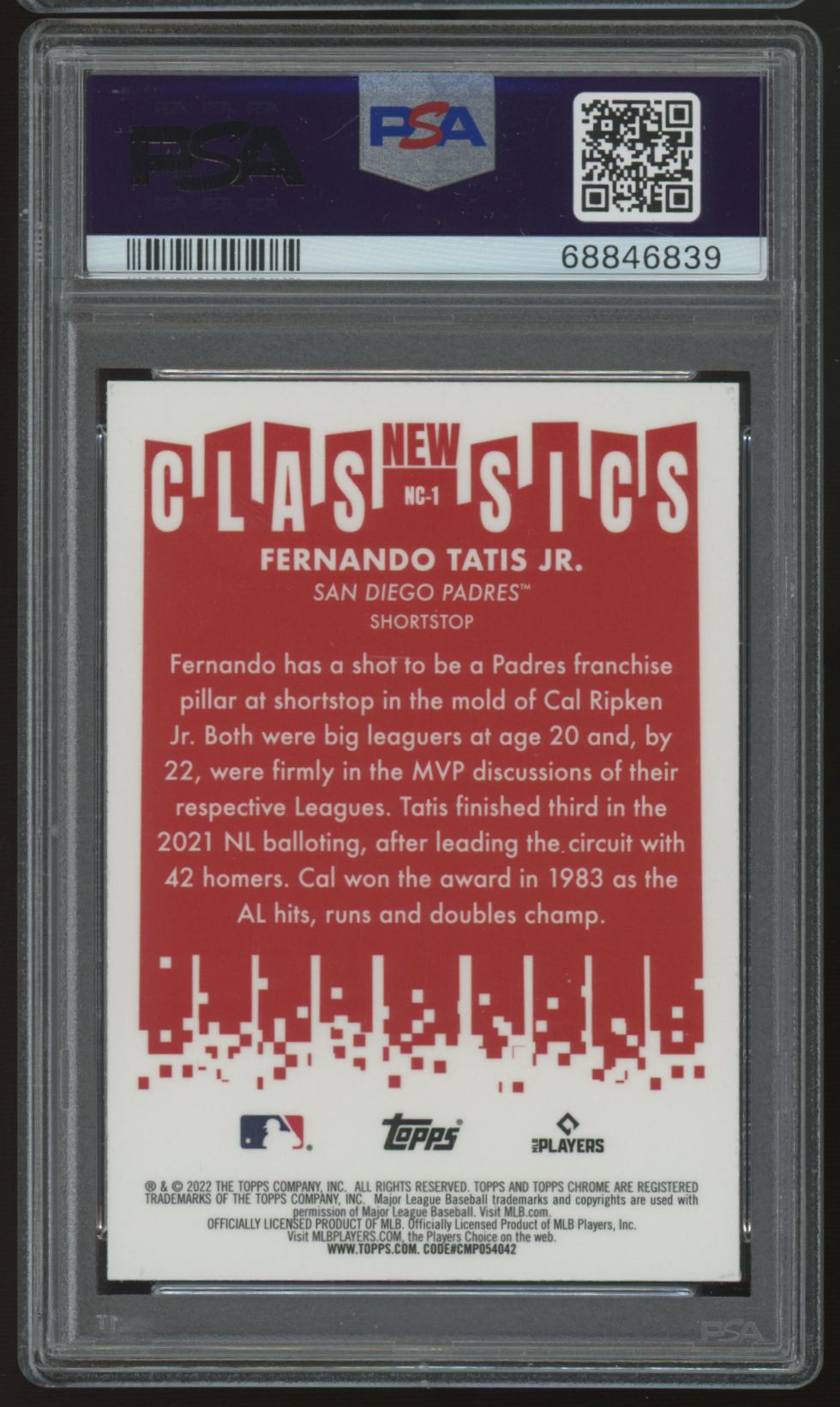 2022 Topps Chrome Fernando Tatis Jr. New Classics Refractor #NC-1 PSA 10