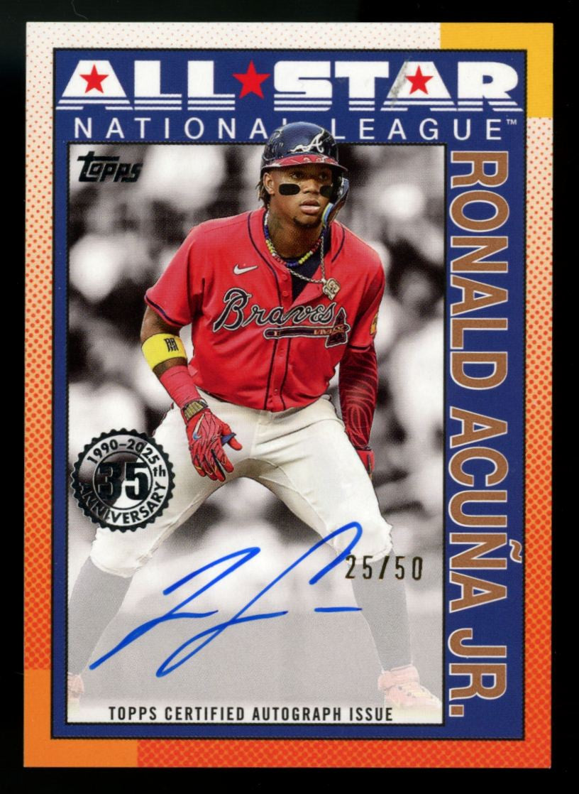 2025 Topps Series Two Ronald Acuna Jr. '90 All Star Gold Auto /50 #90AS-RA