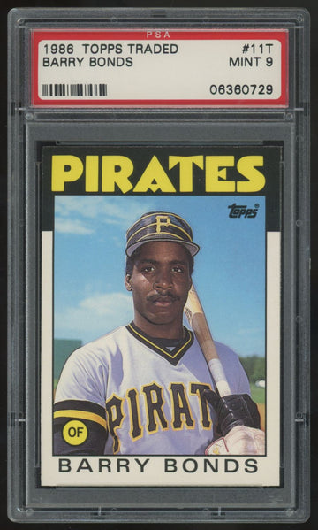 1986 Topps Traded Barry Bonds RC #11T PSA 9 *729