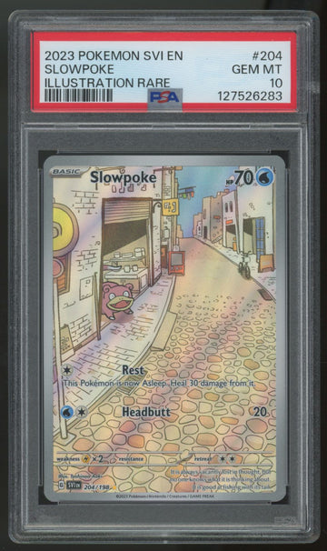 2023 Pokemon Slowpoke Scarlet & Violet Illustration Rare #204 PSA 10