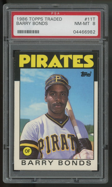 1986 Topps Traded Barry Bonds RC #11T PSA 8 *982