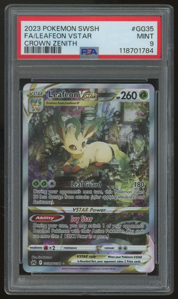 2023 Pokemon Leafeon VSTAR Crown Zenith Full Art #GG35 PSA 9 (B)