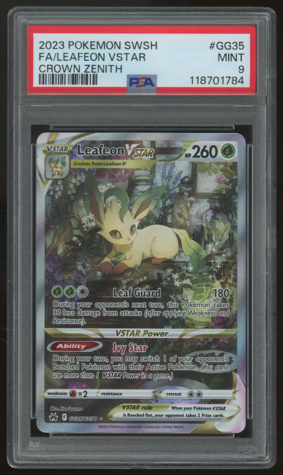 2023 Pokemon Leafeon VSTAR Crown Zenith Full Art #GG35 PSA 9 (B)