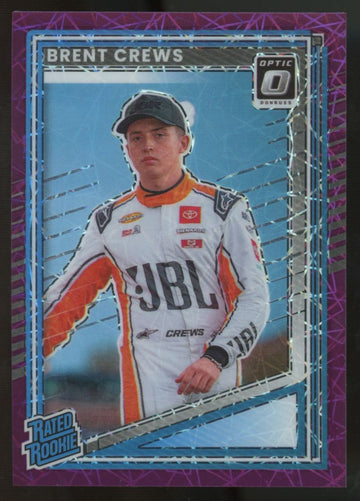2025 Donruss Optic NASCAR Brent Crews RC Purple Velocity Rated Rookie /59 #98