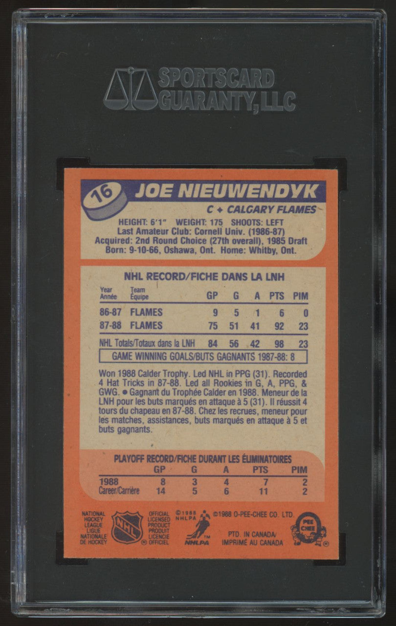1988-89 O-Pee-Chee Joe Nieuwendyk RC #16 SGC 8.5