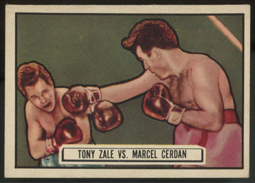 1951 Topps Ringside Tony Zale Vs. Marcel Cerdan #44 VG/EX-EX