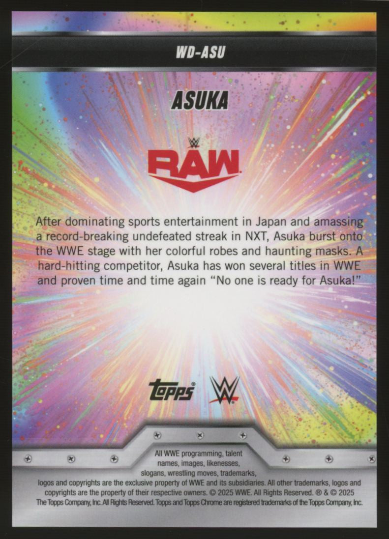 2025 Topps Chrome WWE Asuka Women's Division Gold Refractor /50 #WD-ASU