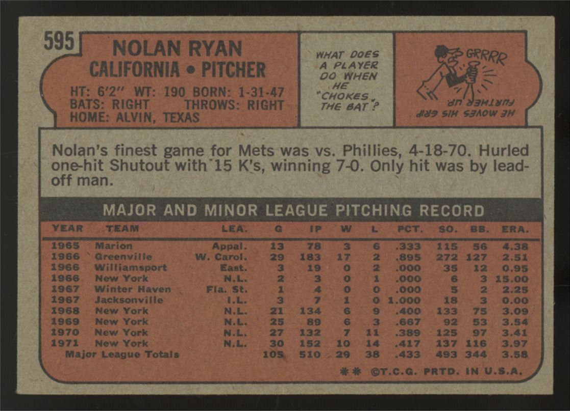 1972 Topps Nolan Ryan #565 EX