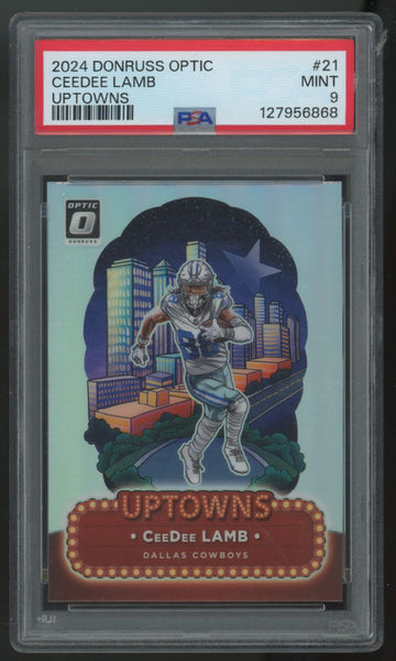 2024 Donruss Optic CeeDee Lamb Uptowns Prizm SSP #21 PSA 9