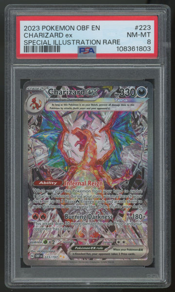 2023 Pokemon Charizard ex Obsidian Flames SIR #223 PSA 8