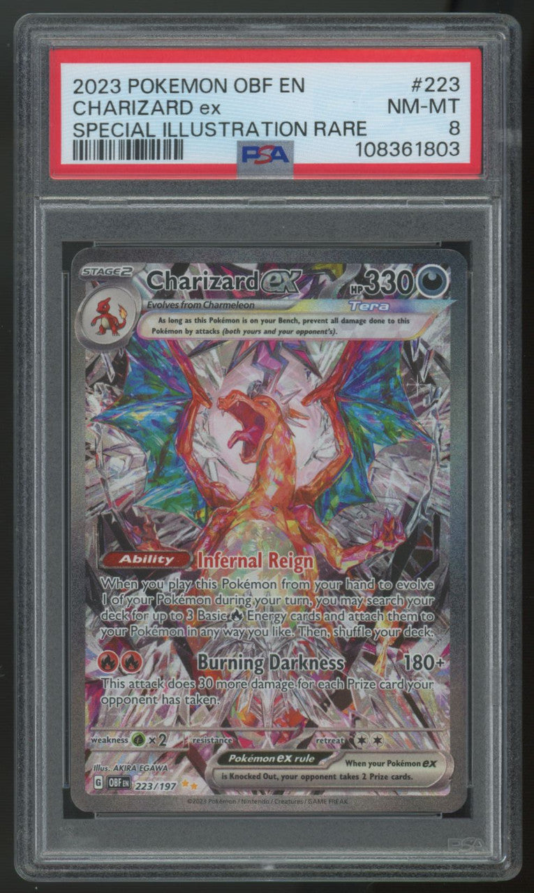 2023 Pokemon Charizard ex Obsidian Flames SIR #223 PSA 8