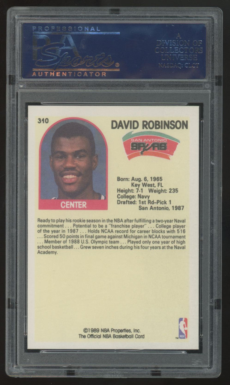 1989-90 Hoops David Robinson RC #310 PSA 9 *904