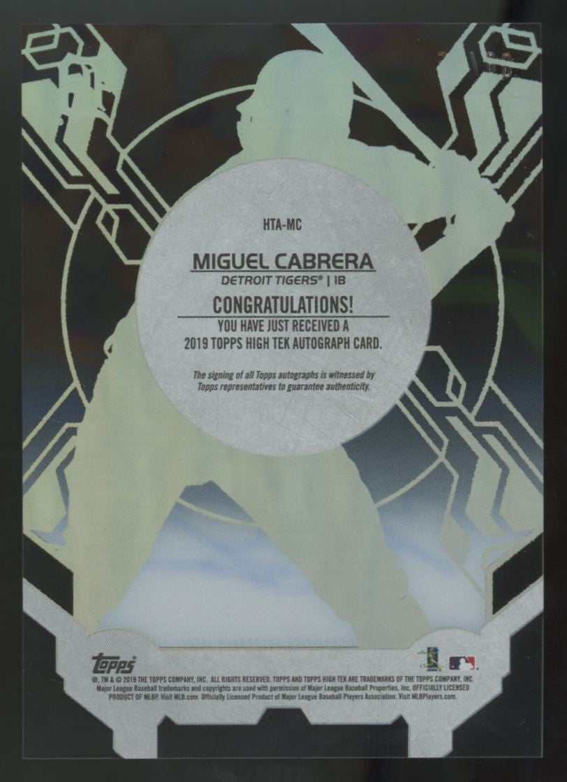 2019 Topps High Tek Miguel Cabrera Orange Auto /25 #HTA-MC