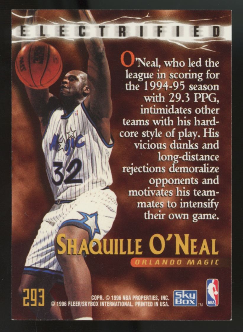 1995-96 Skybox Premium Shaquille O'Neal Electrified #293 NM "E"