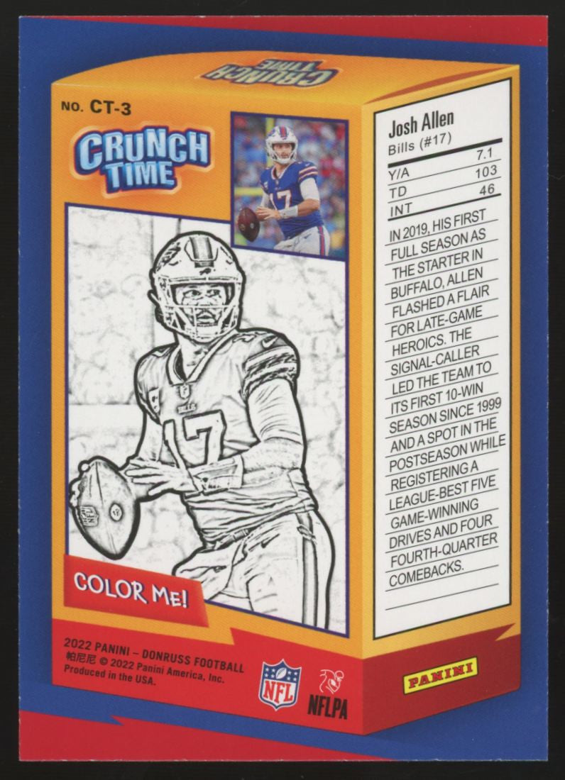 2022 Panini Donruss Josh Allen Crunch Time #CT-3