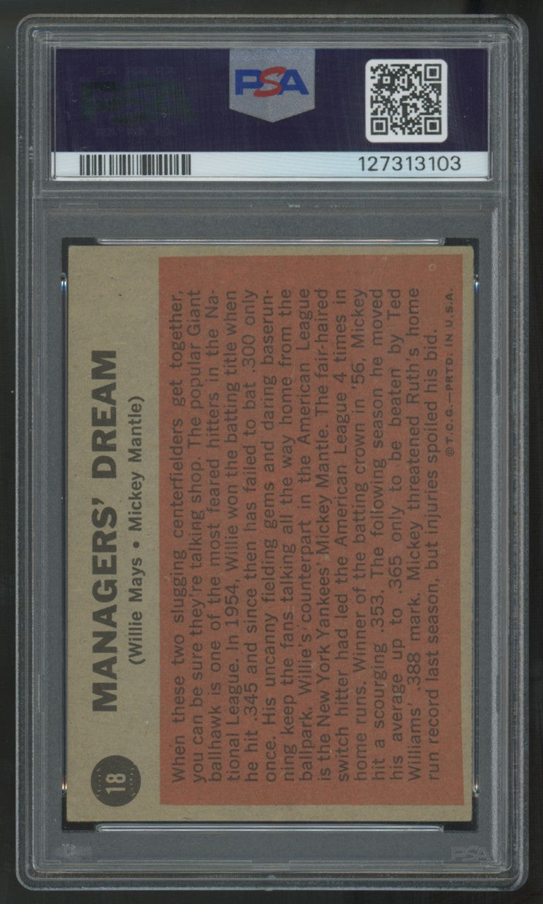 1962 Topps Mantle/Mays Managers Dreams #18 PSA 4 *103