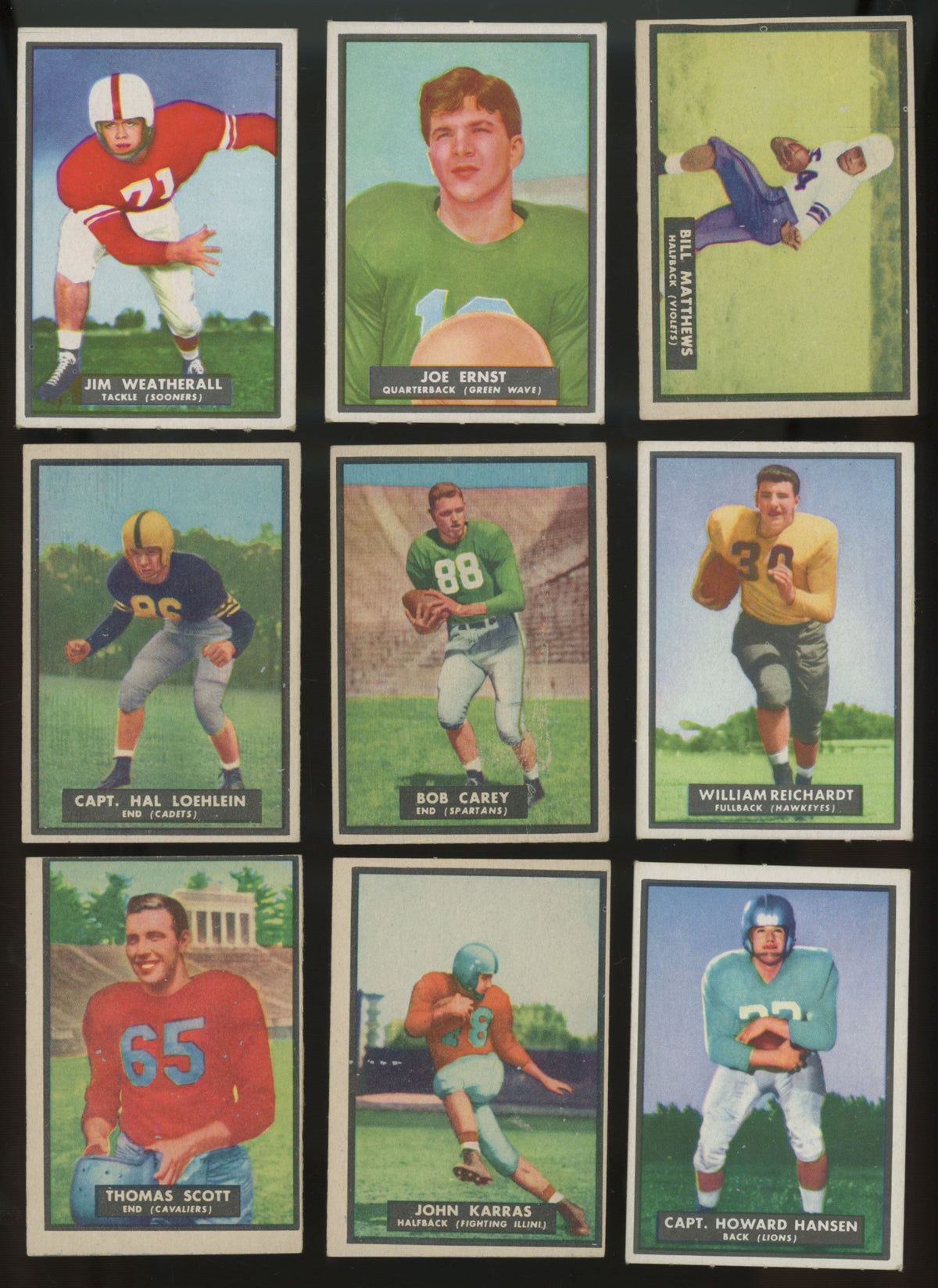 1951 Topps Magic Football (Lot Of 28) EX