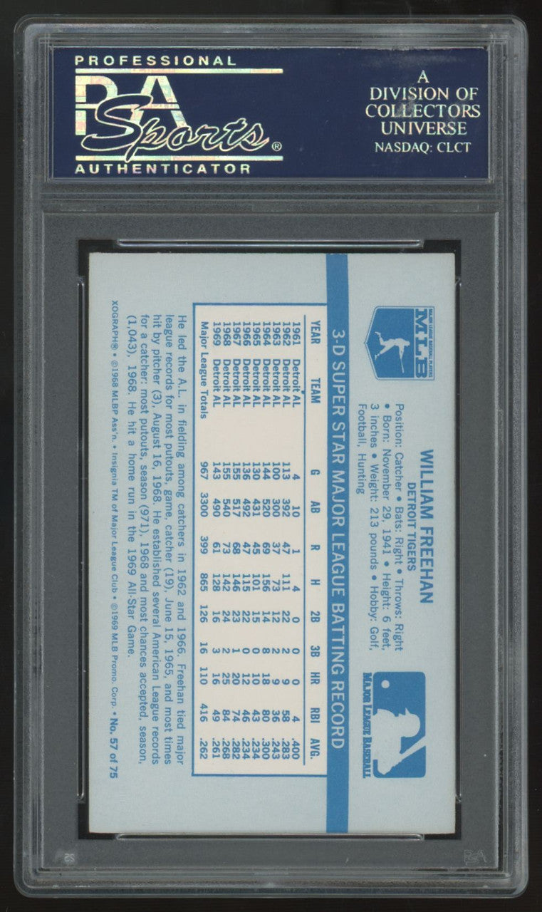 1970 Kellogg's Bill Freehan #57 PSA 10