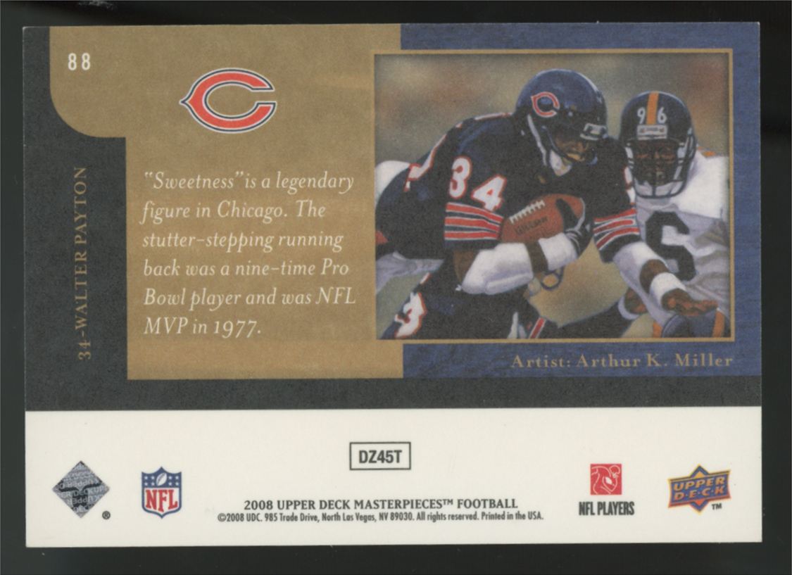 2008 Upper Deck Masterpieces Walter Payton Black Frame #88