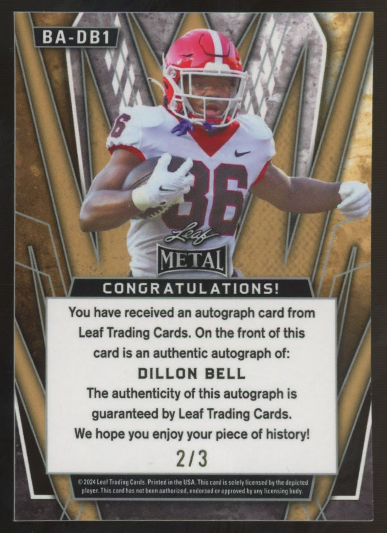 2024 Leaf Metal Dillon Bell Auto /3 #BA-DB1