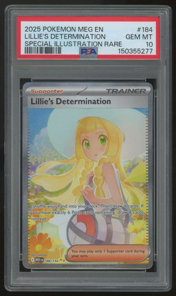 2025 Pokemon Lillie's Determination Mega Evolution SIR #184 PSA 10