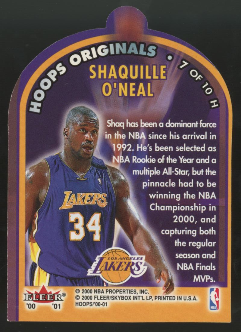 2000-01 Fleer Hoops Originals Shaquille O'Neal Hot Prospects Die-Cut #7
