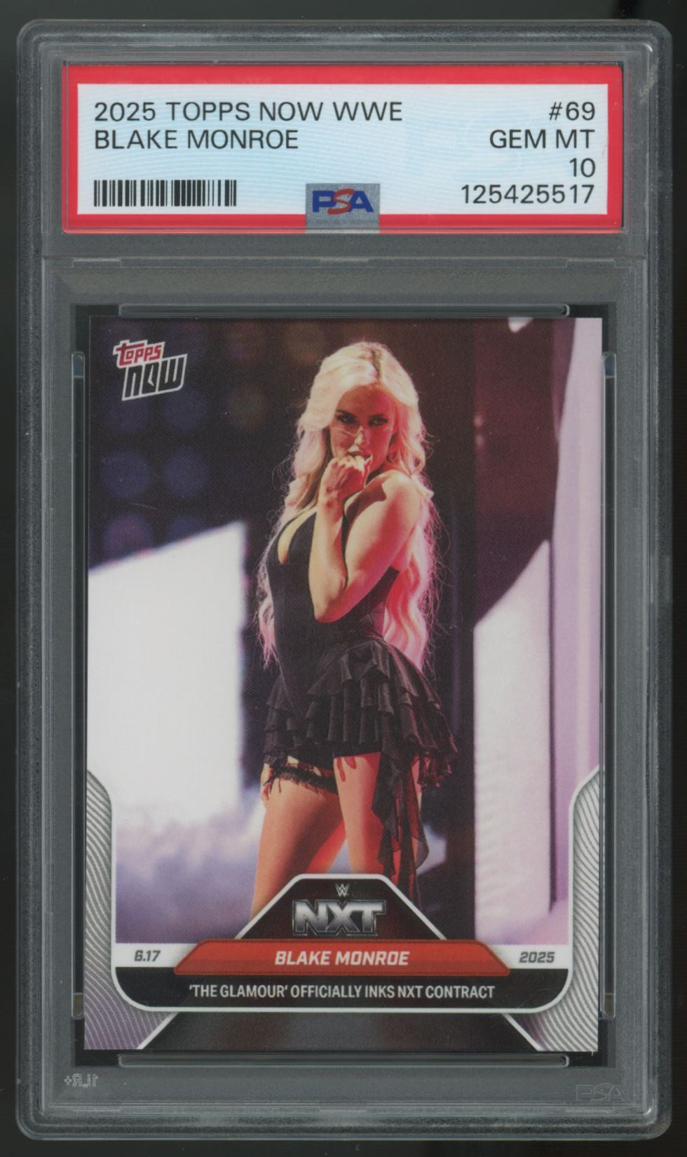 2025 Topps Now WWE Blake Monroe NXT Contract #69 PSA 10