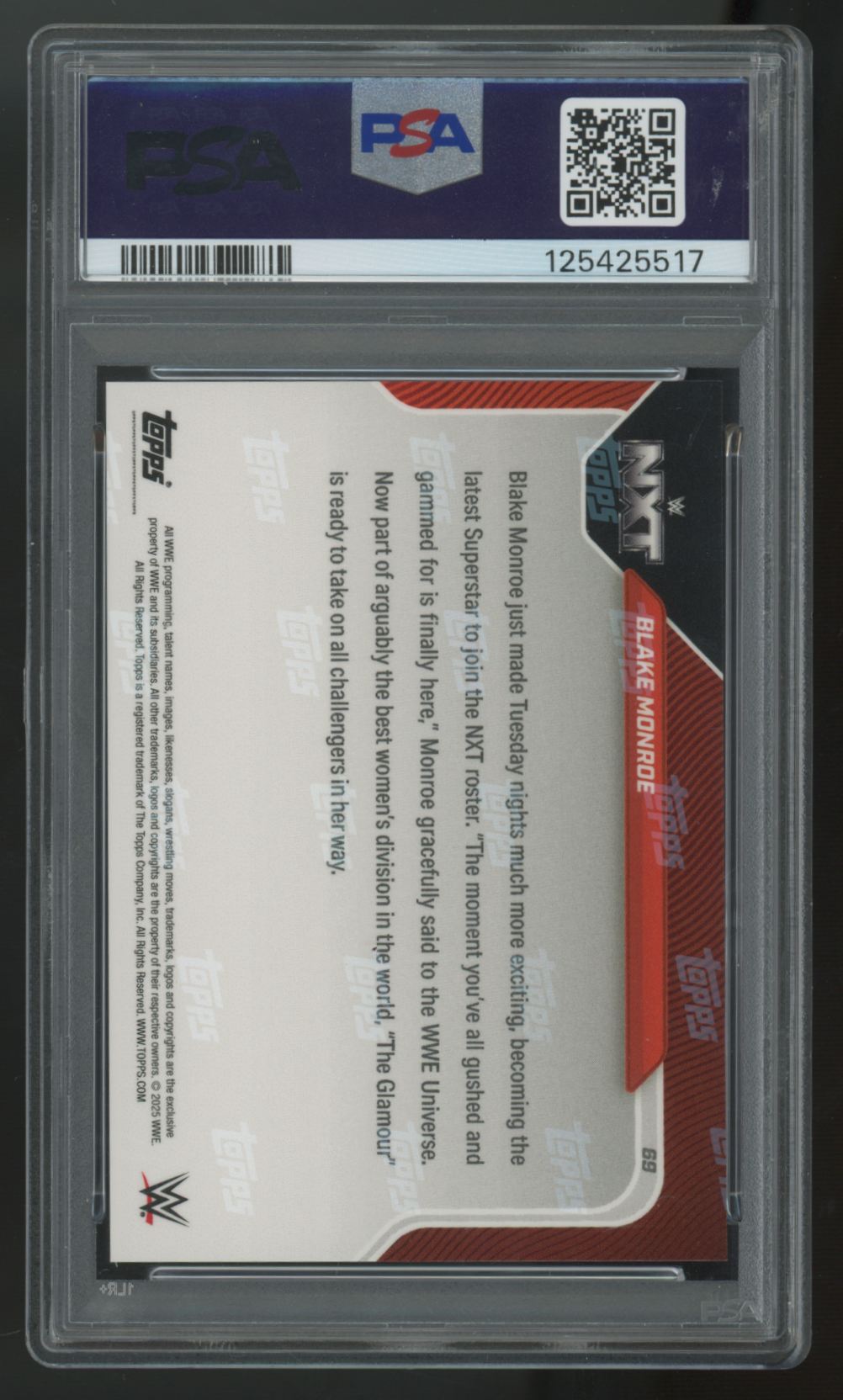 2025 Topps Now WWE Blake Monroe NXT Contract #69 PSA 10