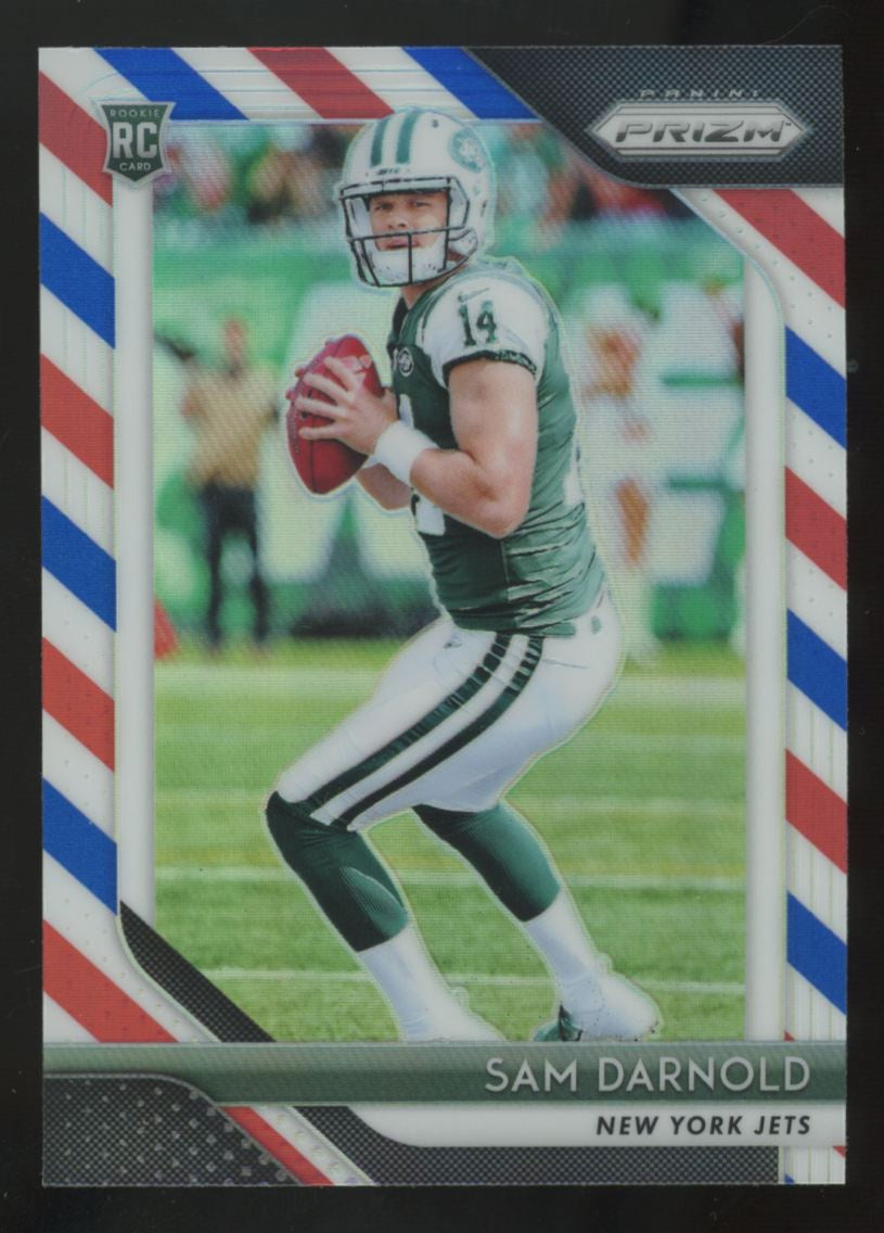 2018 Panini Prizm Sam Darnold RC Red/White & Blue #203