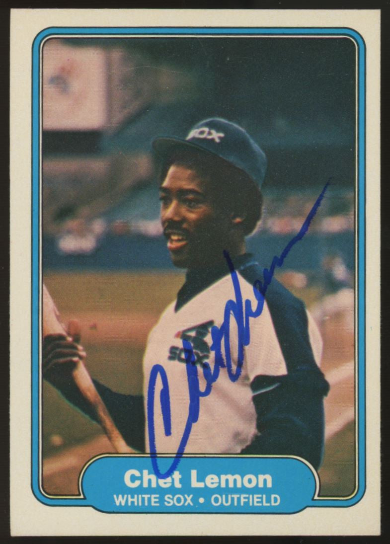 1982 Fleer Chet Lemon #351 Signed Auto JSA