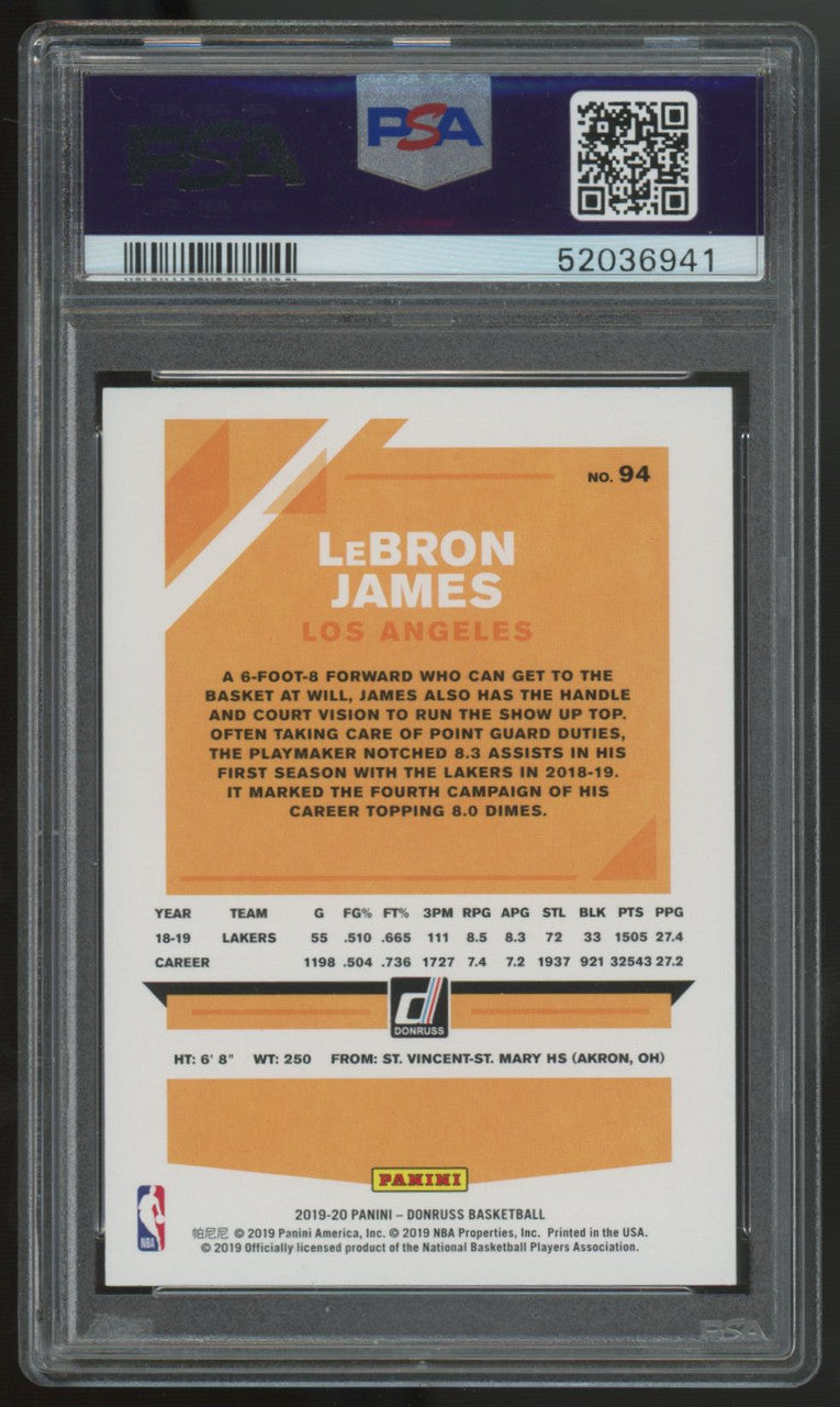 2019/20 Donruss LeBron James #94 PSA 10