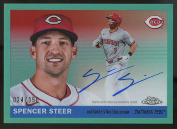2025 Topps Chrome Platinum Anniversary Spencer Steer Aqua Refractor Auto /150