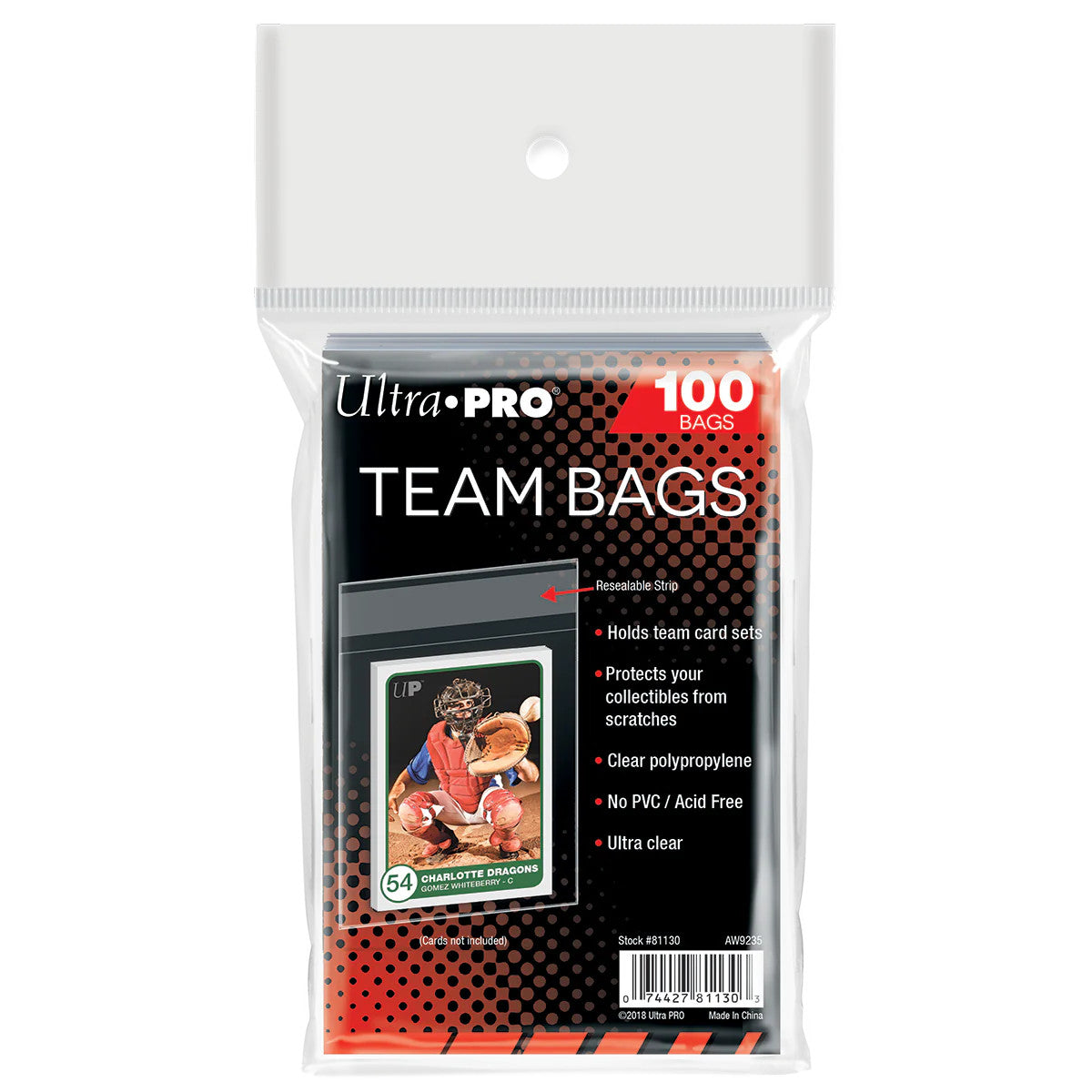Ultra Pro Team Bags Card Bags 100 Count