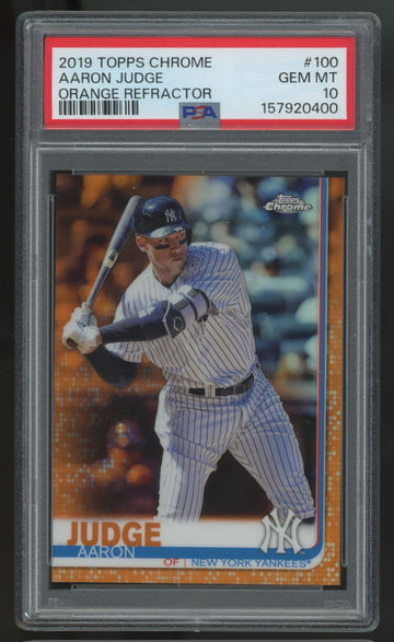 2019 Topps Chrome Aaron Judge Orange Refractor /25 #100 PSA 10