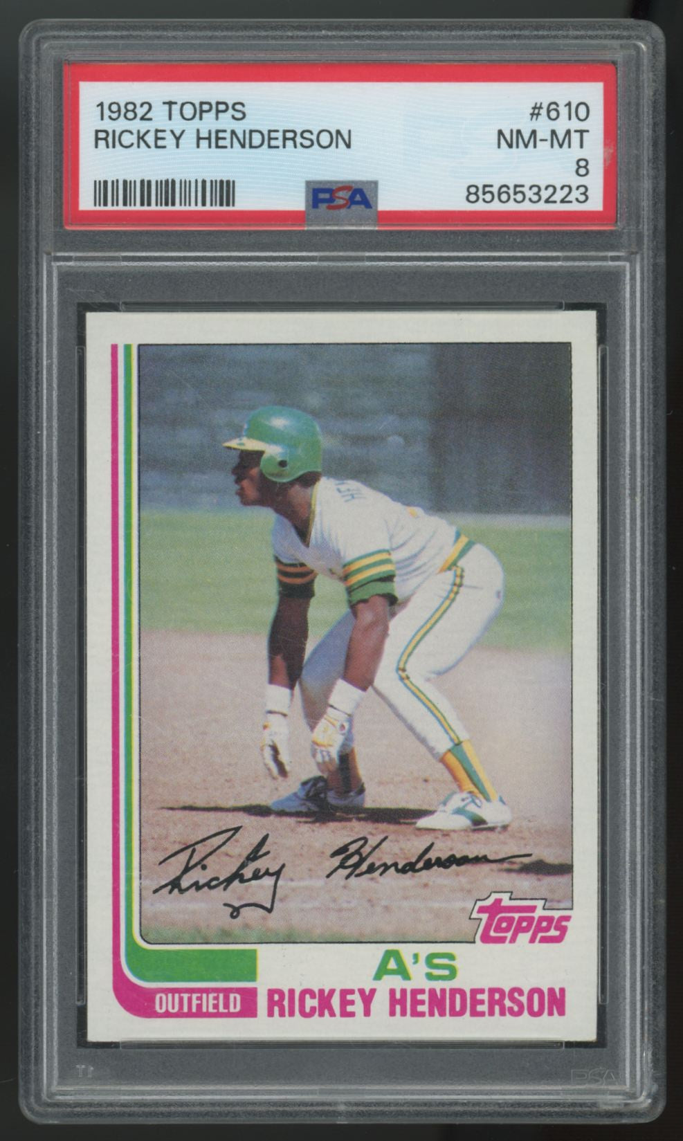 1982 Topps Rickey Henderson #610 PSA 8