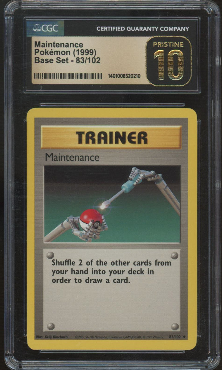 1999 Pokemon Maintenance Base Set Unlimited #83 CGC Pristine 10