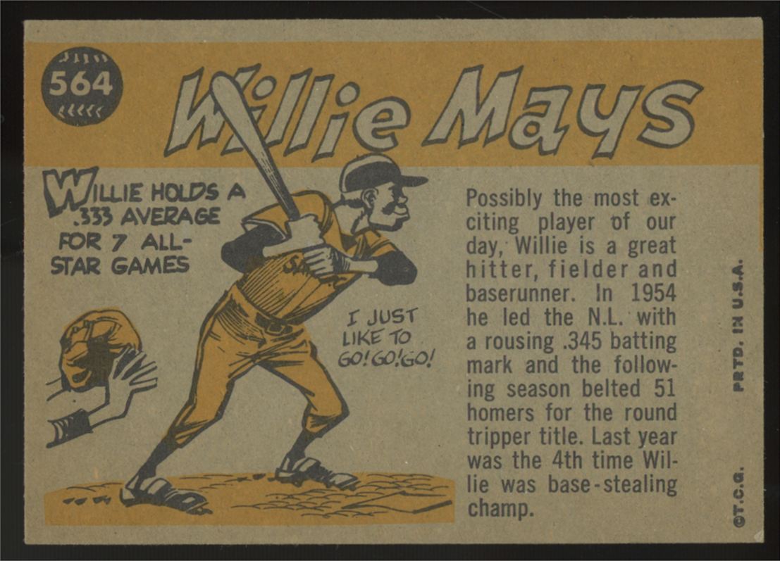 1960 Topps Willie Mays All-Star #564 EX-MT