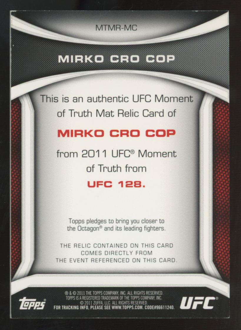 2011 Topps UFC Moment Of Truth Mirko Cro Cop Mat Relic #MTMR-MC