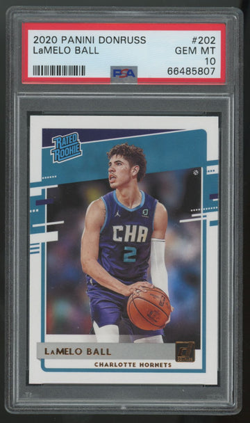 2020-21 Donruss LaMelo Ball RC Rated Rookie #202 PSA 10