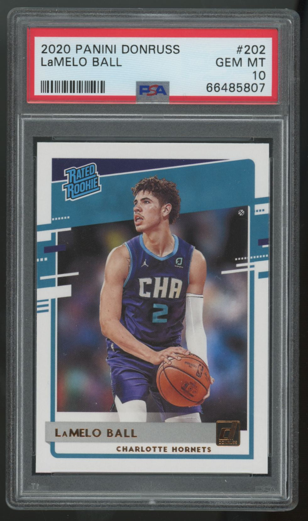 2020-21 Donruss LaMelo Ball RC Rated Rookie #202 PSA 10